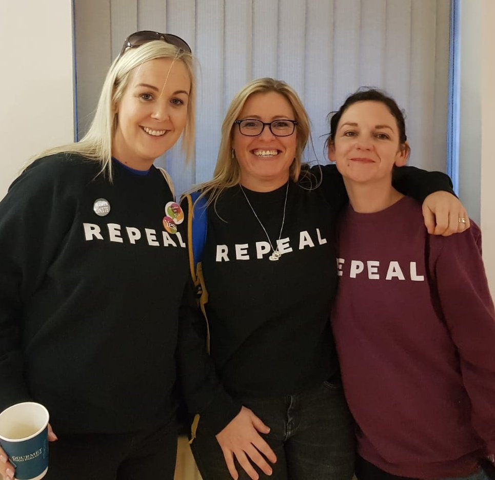 Powerhouses of the Offaly campaign to #Repealthe8th, generations of Irish women will owe a debt to these three women ♥️ #NoOneLeftBehind
