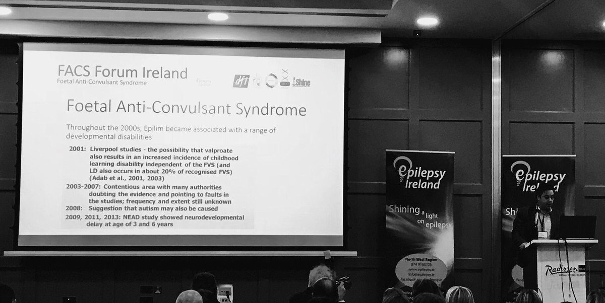 gastaut's tweet photo. Peter Murphy from @epilepsyireland #ENC2018 presents update on #Valproate in women with epilepsy. If you are on this drug or have been on it please speak to your doctor - DON’T STOP THE DRUG SUDDENLY. Please go to https//: https://t.co/vQF8iqRwiF or call 1800810077 https://t.co/mI5uWuAn1L