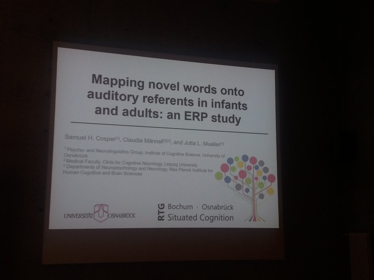 mariella_n_paul's tweet photo. We know a lot about how children learn how words for objects, but what about words for sounds? @psyling_sam is presenting his study on this question #CTBConference https://t.co/FukMGEQrMw