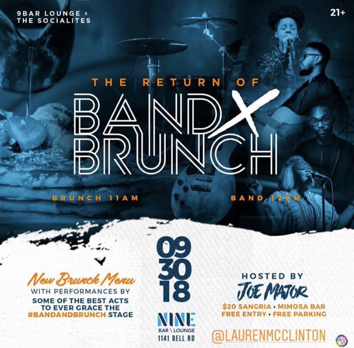 willdavenport's tweet photo. I need to see you at @9barlounge TOMORROW! It’s going to be a good time! #WillWillSing #BandxBrunch #SundayFunday #Brunch #GoodMusic https://t.co/655qtbalrS