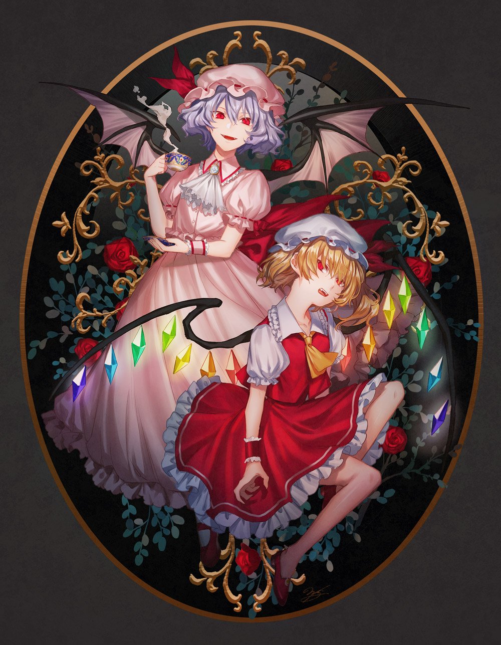 M G リクエストより 東方紅魔郷 東方project の レミリア スカーレットとフランドール スカーレット ありがとうございます T Co 2ycrtnihrm Twitter