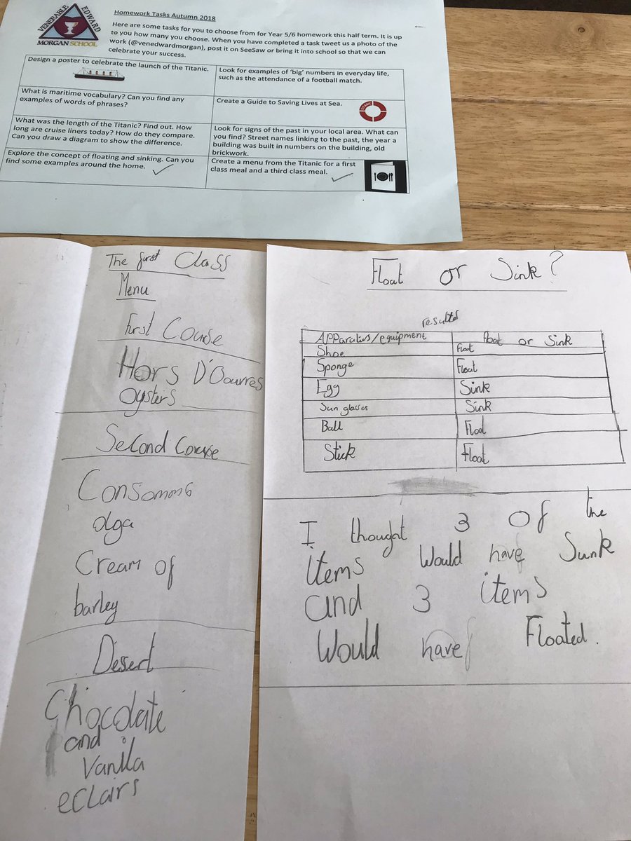 kellymol1's tweet photo. @venedwardmorgan Oliver Molyneux’s homework #classoak #mrsking #thetitanic https://t.co/Tx21RebJwj