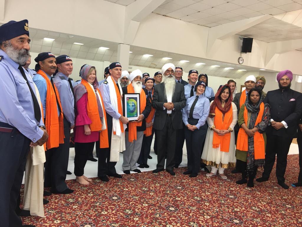 It was an honour to attend the Multi-Faith Service at Gurdwara Gur Panth Parkash, Leicester. A very warm welcome and wonderful experience.  A reminder that the RAF has always welcomed people of all faith and a commemoration of the sacrifice they have made.
