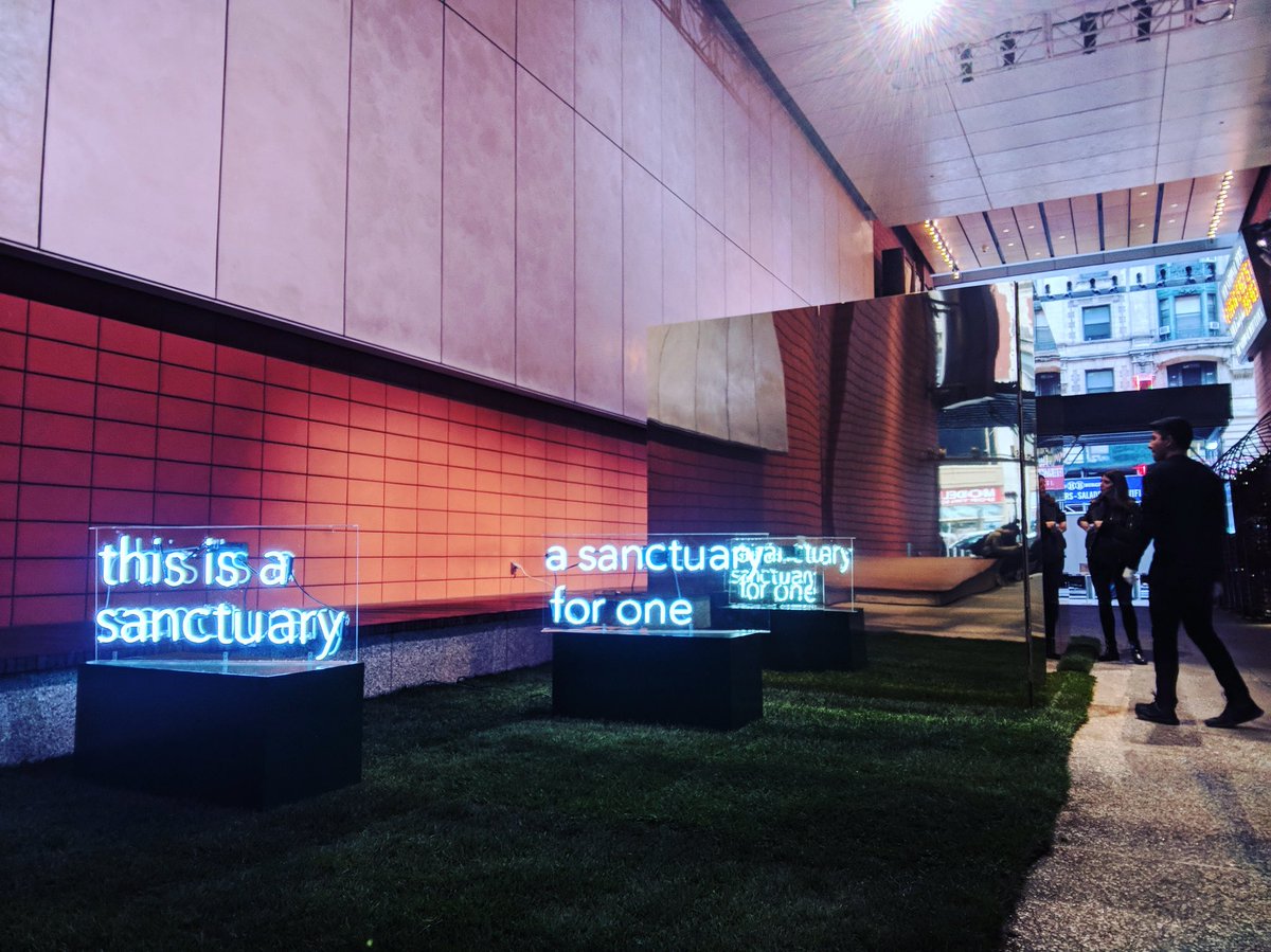 gamelatron's tweet photo. #NYC! #Gamelatron secret pop-up in #TimesSquare (Anita's Way) today on 42nd &amp; 7th Ave. Look for the ‘Sanctuary for One’ inside the mirrored golden cube. Open to the public 12-7 Today -Sunday only.
#datethiscity #fomofeed #timeoutnewyork #popup https://t.co/Ip0Fx5seiC