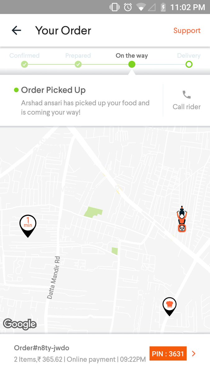 BeingAwenest's tweet image. @UfterYou As a matter of fact, it still shows in app that the delivery guy is on his way... @foodpandaIndia It&apos;s been 26 hours... I am not hungry anymore... 😤 #stopusingfoodpanda