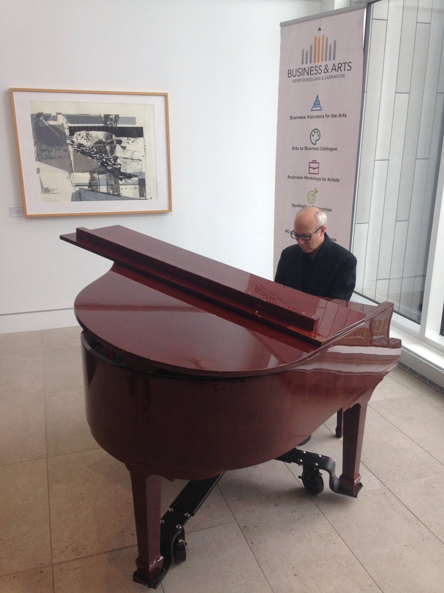 MemorialU's tweet photo. When music and art meet public engagement, good things happen. So pleased to reveal our new piano and artwork! @bizartsnl @mightypop @musicatmemorial #creativenl #signalhillcampus https://t.co/6Io0dlk98v