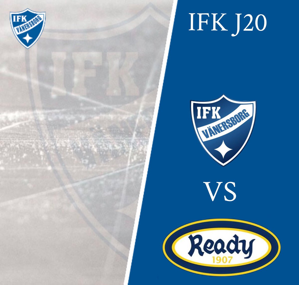 Söndag kl 13,45 kan ni se <a href="/IFKJ20/">IFK Vänersborgs J20</a>  vs Ready i arenan ! Varmt välkomna 🥁🥁