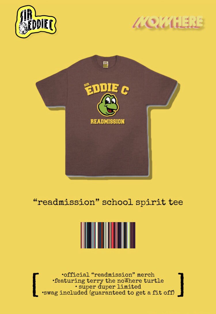 SirEddieC's tweet photo. i was going to wait to show you guys this

but i don’t feel like being on some dark magician shit right now 

...what do you think?

i dunno if i’ll drop these but i’m definitely making a few 

official #readmissionEP merch tee

[the sticker comes with the shirt]

💛⚡️ https://t.co/krlwlwSgKy