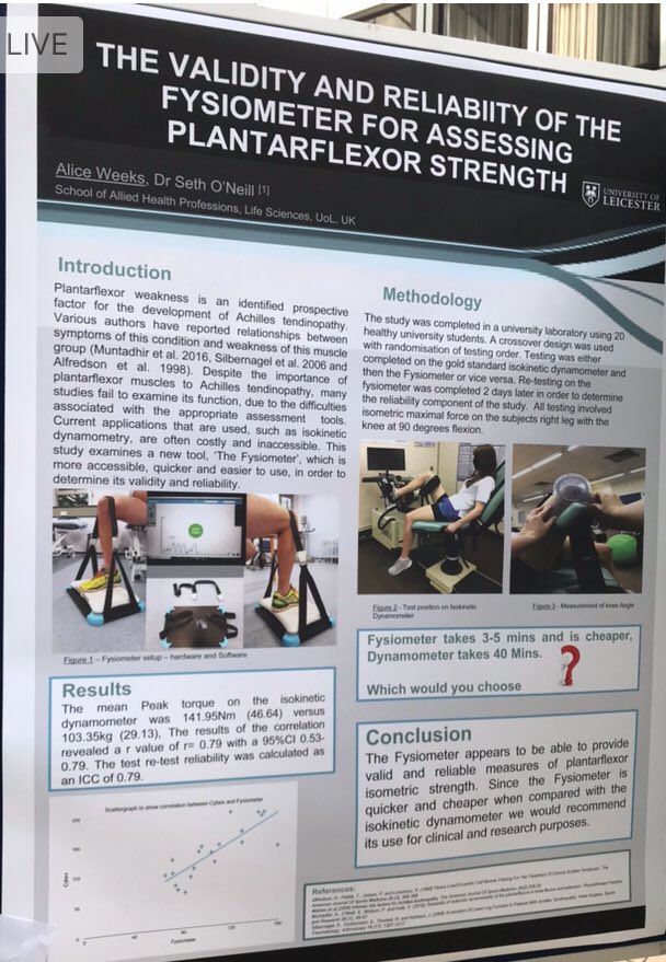 Seaniemc89's tweet photo. Great work by the soleus king @Seth0Neill - great methods study and importantly helping bridge the gap between “lab” and clinically accessible outcome measures for PF function 🙌🙌 #ISTS2018 https://t.co/HqoAK6ELaN