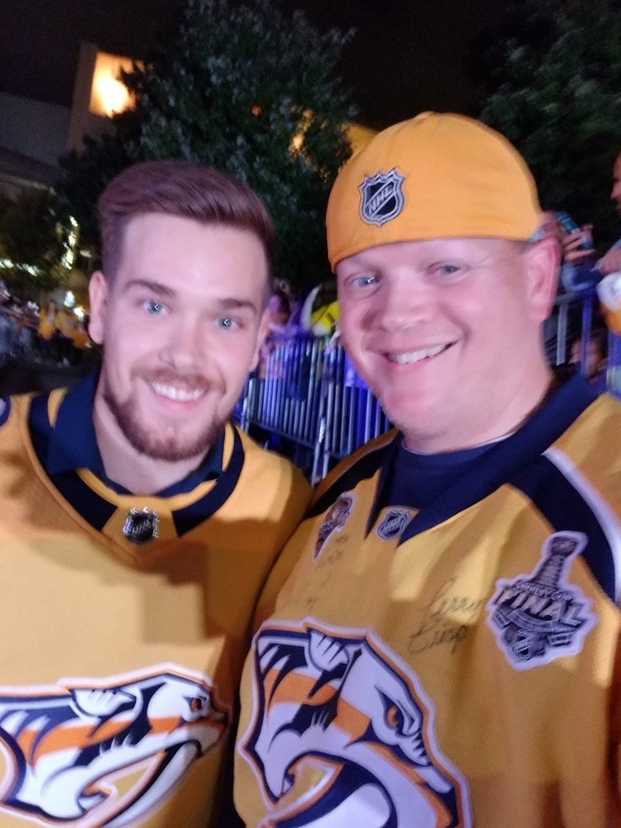 jrmdawgs's tweet photo. Thanks again @PredsNHL and @PREDSident for the opportunity to join Arvy for the #GoldWalk! Got to meet Fiala as well! Had so much fun at #PredsFest!!! https://t.co/a972TuQC3z