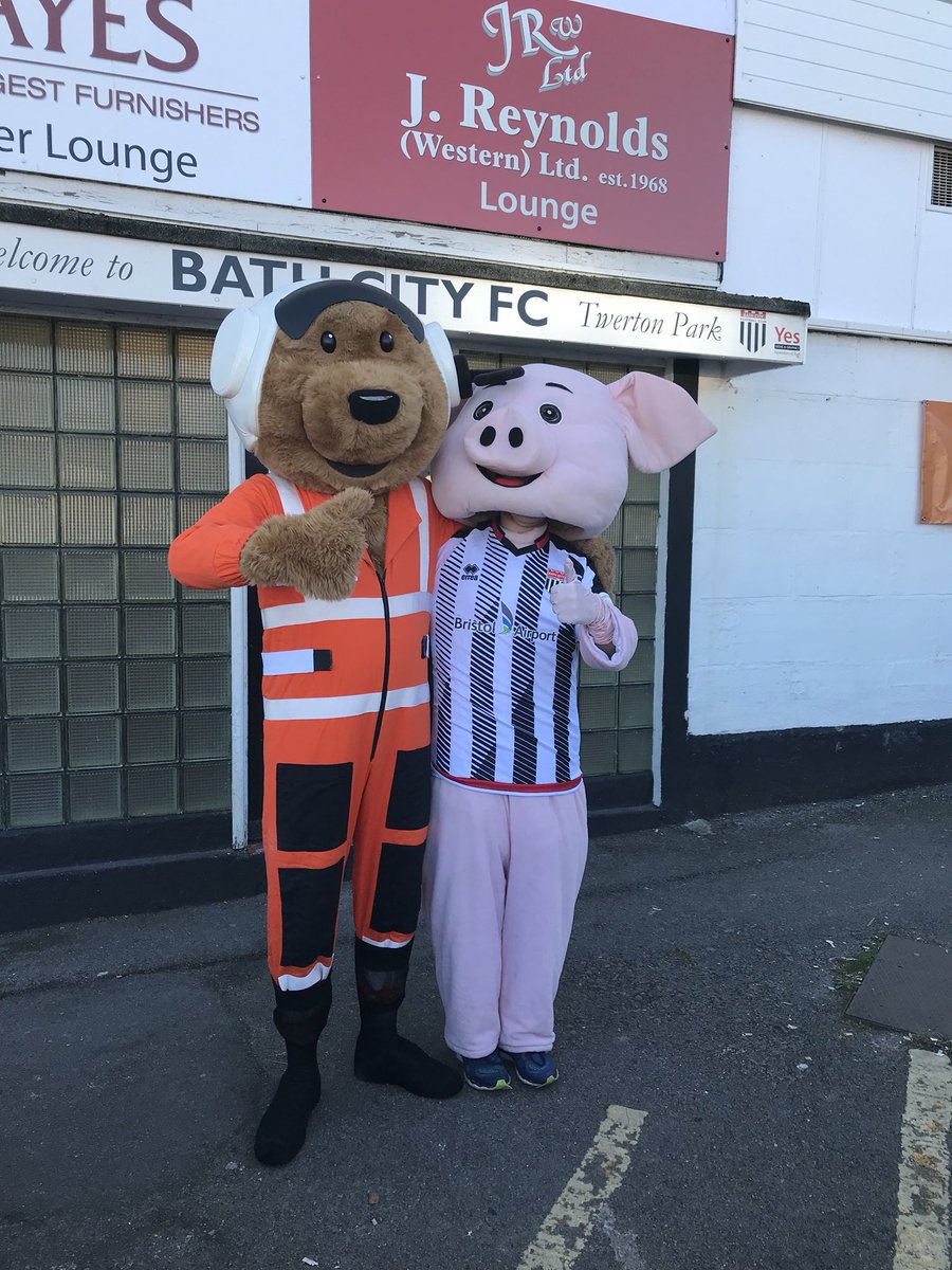 bazzaap's tweet photo. #bladud meets the Critical Care Bear @BathCity_FC home game against Wellington United 👍⚽️ https://t.co/Y9LEkzsdio
