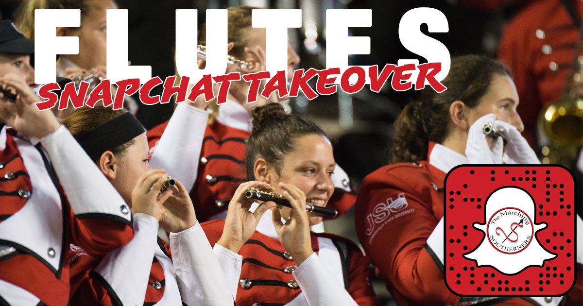 JSUSoutherners's tweet photo. Join us for the Flutes Snapchat Takeover today as we take on Austin Peay for HOMECOMING! #GAMEDAY #SnapTakeover #HOME18 #Southerners18 #JSUHomecoming2018 https://t.co/aR0cit7lGu