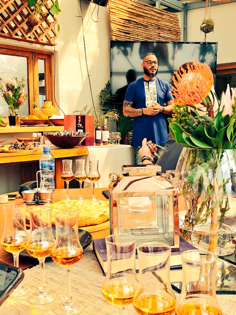 LeratoTJ's tweet photo. My friend @kojobaffoe curated this entire afternoon (with the help of his awesome wife, Estelle) for his #MacallanMasters luncheon. @Dj1D is on the decks and Iβm hanging out with some of my favourite people in media. ππ½ #MacallanSA https://t.co/D4Dp7JrnNC