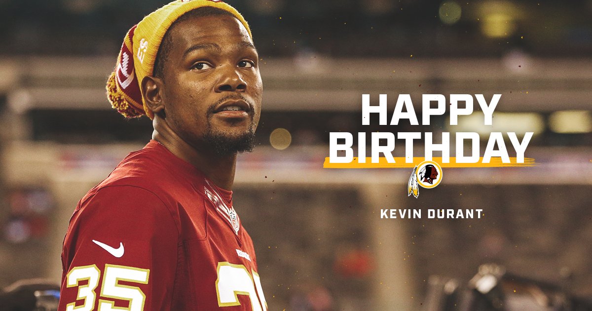 Washington Commanders on X: "Wishing a happy birthday to @warriors SF & #Redskins fan Kevin Durant! #HTTR https://t.co/JSmt4iIPMk" / X