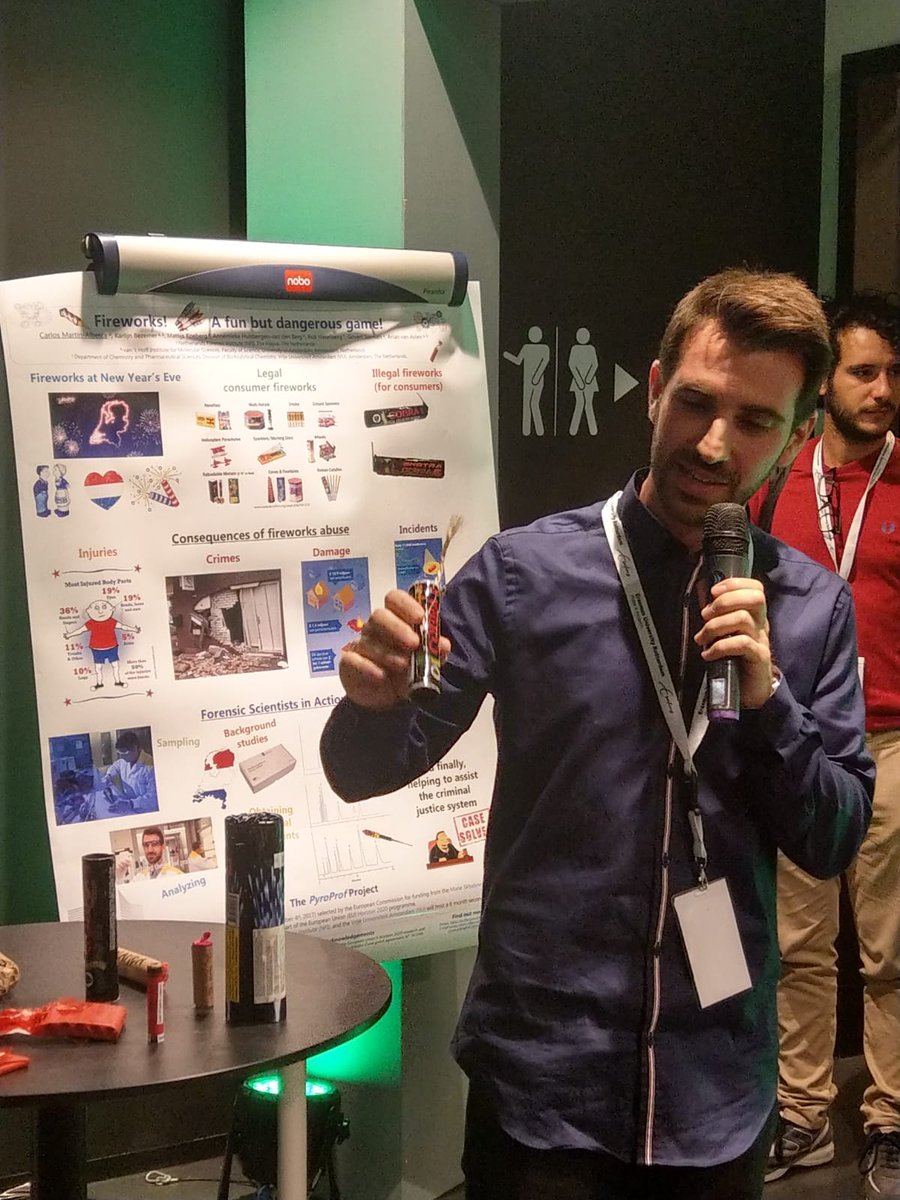 CMartinAlberca's tweet photo. Fireworks! A fun but dangerous game! 😎 At the European Researcher's Night 2018 #MSCAnight #Nhowrotterdam #PyroProf 🎆 🎉 #MSCA #H2020 #SciComm https://t.co/h8jOqhTJBj