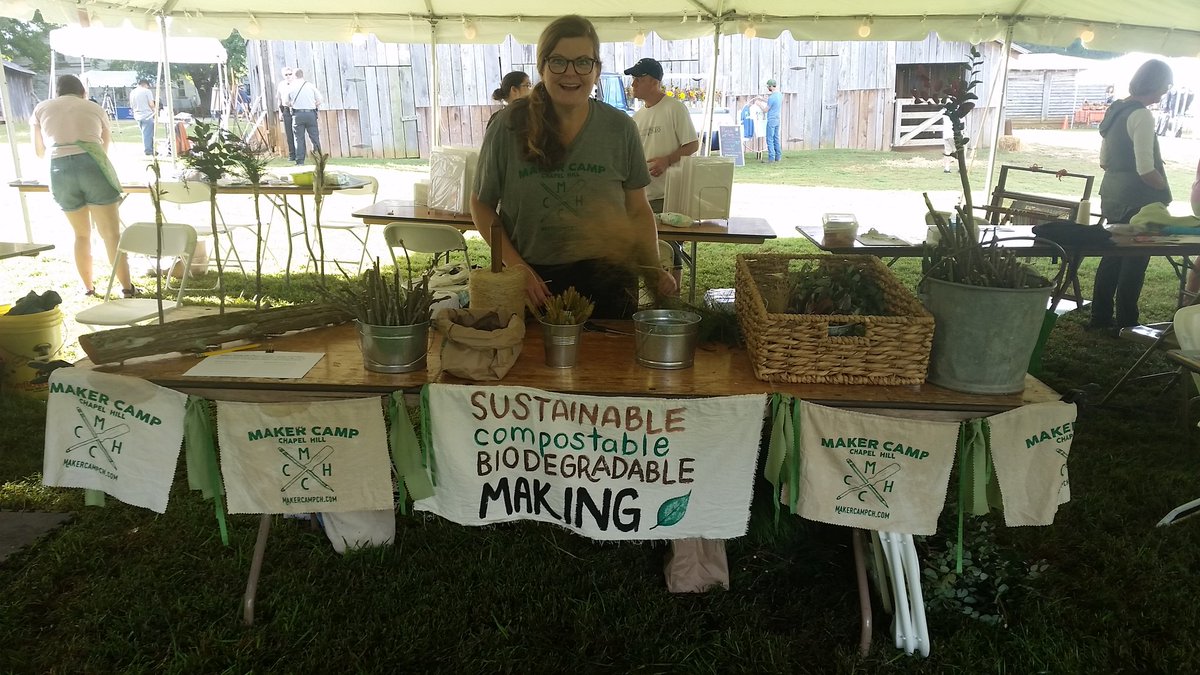 karaodor's tweet photo. It's all happening today! Come out from 10-6 at Blackwoods Farm Park and make something with us. Maker Camp CH is bringing it with the sustainable, compostable making! https://t.co/zF2Ny0hmsq