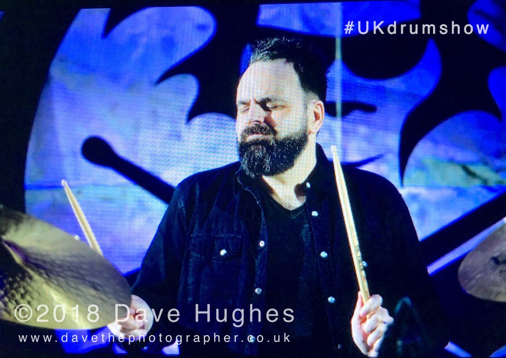 Lovely tasty playing from Graham Hopkins in the @mikedolbear masterclass room at the #ukdrumshow @ZildjianCompany @AquarianHeads @vicfirth @EvansDrumheads