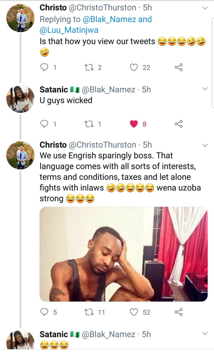 ChristoThurston's tweet photo. In case you missed it Bazalwane, South Africans and Nigerians were having a peaceful twar for a united Africa...hey wena! https://t.co/7ryvHBsnXg