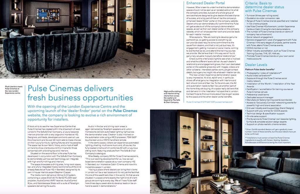 PulseCinemas's tweet photo. Are you a dealer/installer looking for something a little extra from your distributor? Read this article from @Install_Mag https://t.co/dzwk115fhZ to find out how Pulse Cinemas can help! #PulsePR https://t.co/4RRqF8esD5