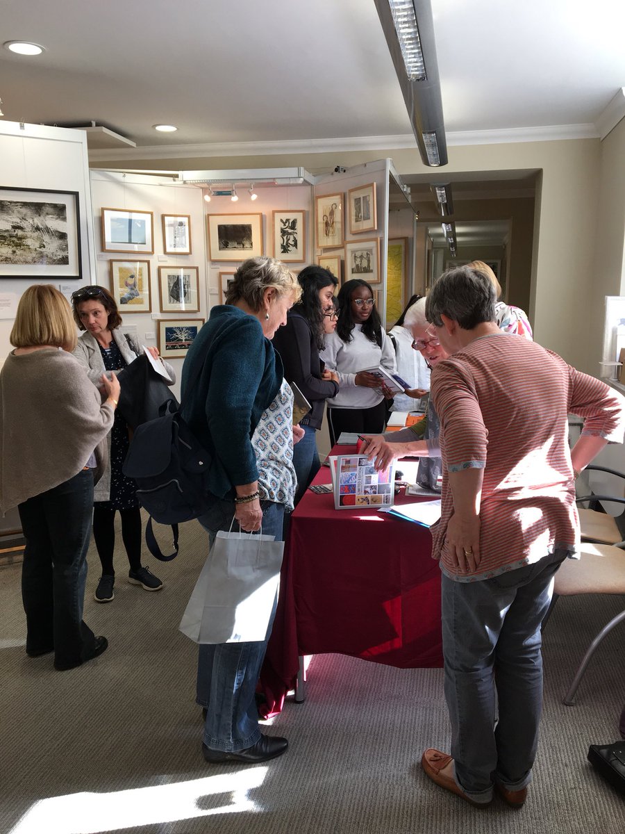 <a href="/CambsOrigPrint/">CambsOrigPrintmakers</a> exhibition. A frenzy of buying activity as we enter the last 1.5 hours of the 2018 exhibition. #copb2018 #printmaking #Cambridge