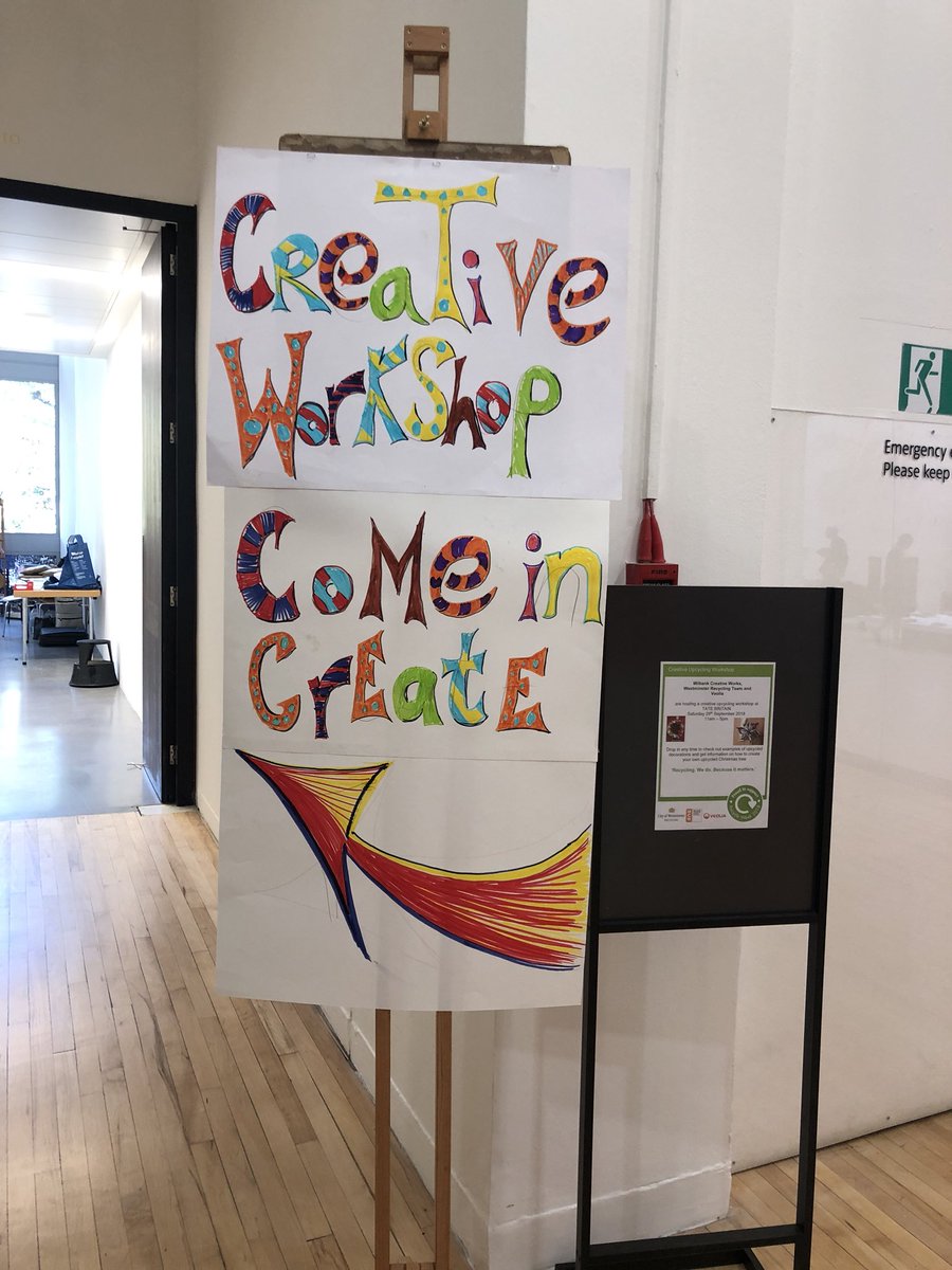 VeoliaUK's tweet photo. We’re at the @Tate today with @CityWestminster and @MillbankW making Christmas decorations out of upcycles materials! We’re here till 5, pop in and get creative!  #RecycleWeek2018 https://t.co/qn8waEFhdN