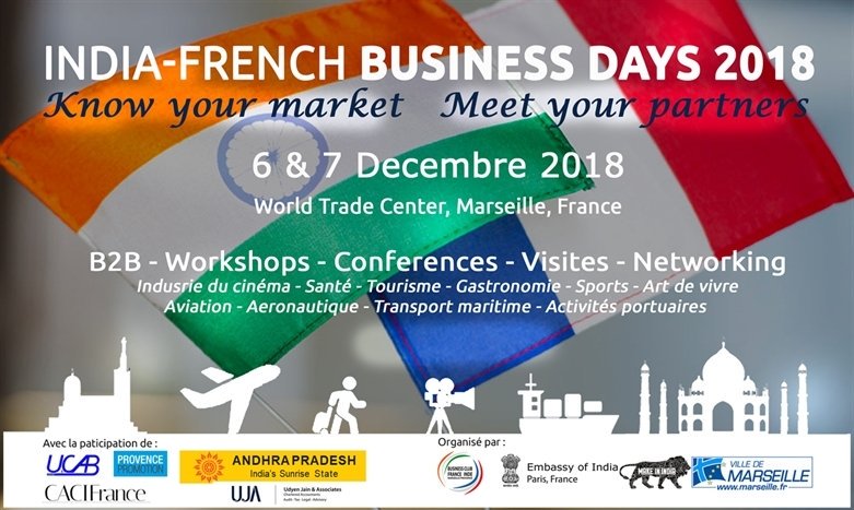 BCFI_Marseille's tweet photo. Save the date ! ￼

Les 6 et 7 décembre 2018 se déroulera la 3ème édition des INDIA-FRENCH BUSINESS DAYS 2018, au Word Trade Center à Marseillle.
Organisé par le Business Club France Inde, l'Ambassade de l'Inde, et le service des relations internationales Ville de Marseille. https://t.co/qLsOF5vqG7