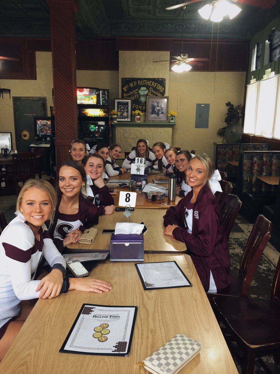 straffordcheer's tweet photo. we love our pregame meals in all our different away game cities! last night at HillTop pizza in Fair Grove, thank you for having us!!!! 🤩🍴@straffordhs @fields_doug https://t.co/DfWfrCVKy3