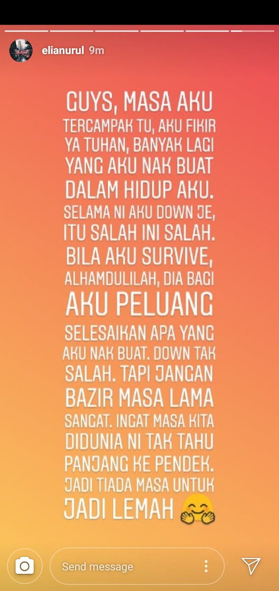 helmiihamid's tweet photo. Pernah jumpa perempuan yang baru lepas kemalangan, terputus kaki tapi sikit pun tak menangis?

Dia punya tenang, redha dan kuat semangat betul-betul buat aku kagum. Luar biasa!

Meet my high school friend, Elia The Super Woman! https://t.co/2NaGu91f8m