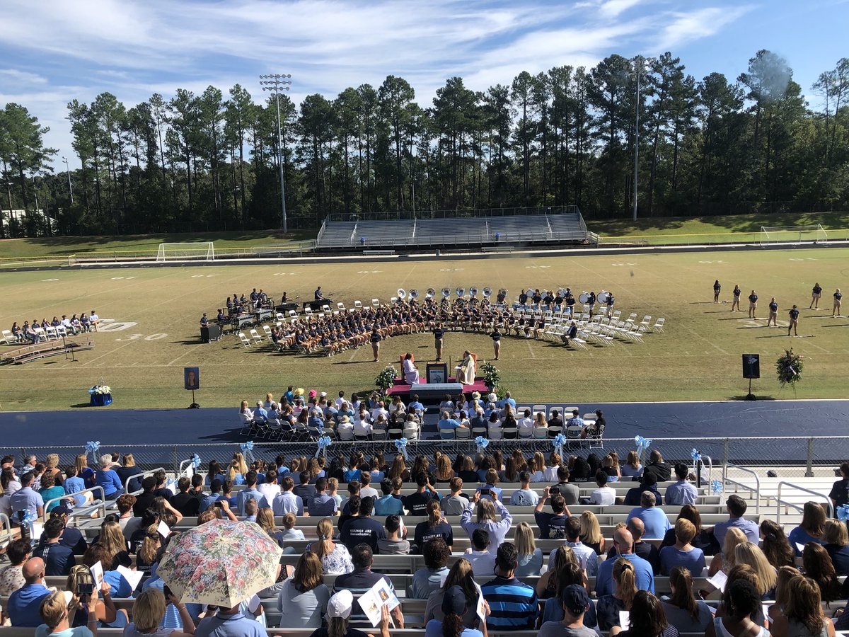 UnionPinesHs's tweet photo. The UP family and community celebrating the life of Samantha Davis...may we all be #SamanthaStrong https://t.co/QqdDLOi95P