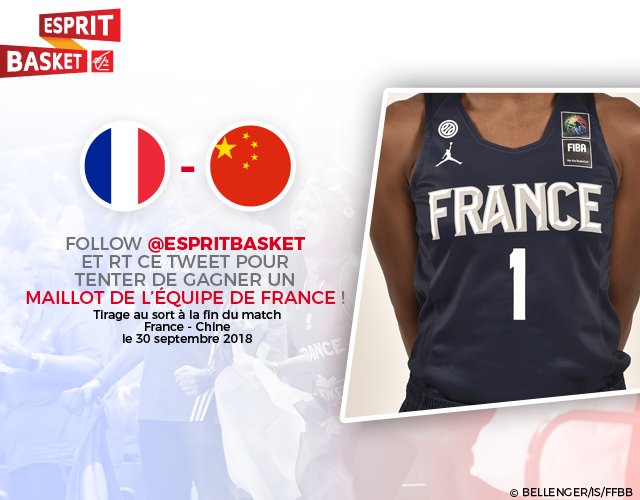 Esprit Basket Caisse d’Epargne (@espritbasket) on Twitter photo Nouveau jeu-concours ! 😀
Follow + RT pour tenter de gagner un maillot des Bleues <a href="/FRABasketball/">Équipes de France de Basket</a> 🇫🇷 à l'occasion du match #FRACHN 🇫🇷 - 🇨🇳
#EspritBasket #VousEtreUtile Nouveau jeu-concours ! 😀
Follow + RT pour tenter de gagner un maillot des Bleues <a href="/FRABasketball/">Équipes de France de Basket</a> 🇫🇷 à l'occasion du match #FRACHN 🇫🇷 - 🇨🇳
#EspritBasket #VousEtreUtile