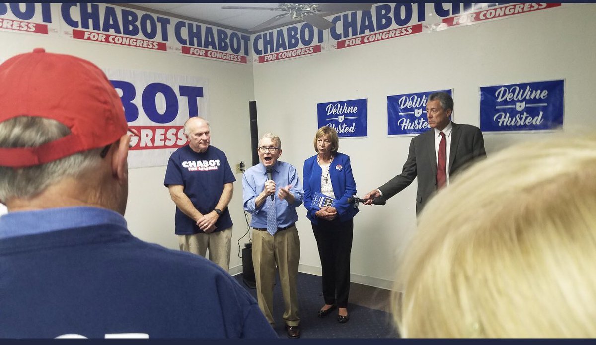 MUforMikeandJon's tweet photo. Miami students have been all over Southwest Ohio this weekend heading to Eaton and Cincinnati to see @MikeDeWine and @JonHusted as well as @SteveChabot! Always a good weekend on the campaign trail! #DHFO2018 https://t.co/K7eNOC42Wz