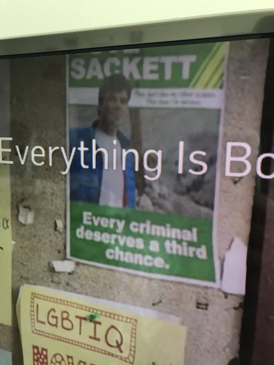 kellereno's tweet photo. Okay, but did anyone notice the “VOTE SACKETT” poster during @nbcthegoodplace premiere? #everycriminaldeservesathirdchance https://t.co/Oj7FUVX6EA