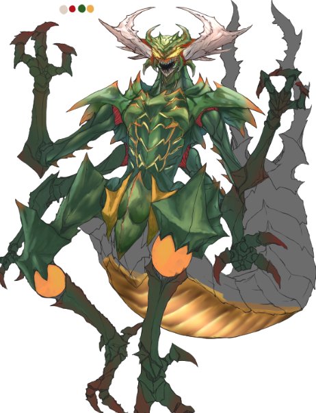 モンスター描いてるけど 良い感じに終わらない #創作 