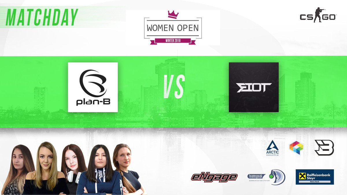 planBesports's tweet photo. Our #planB_f squad looks to continue its successful streak at the Women's Open Winter 2018 when facing @RiotGaming today.

🏁 @ESLFemaleGaming
🆚 @RiotGaming
⏰ 19:00 CEST
🎥 no stream today :(

#CSGO #flylikeabee #pbgo

@ARCTIChannel - @dbonethree - @eNgage2focus https://t.co/WwAhDoOn4M