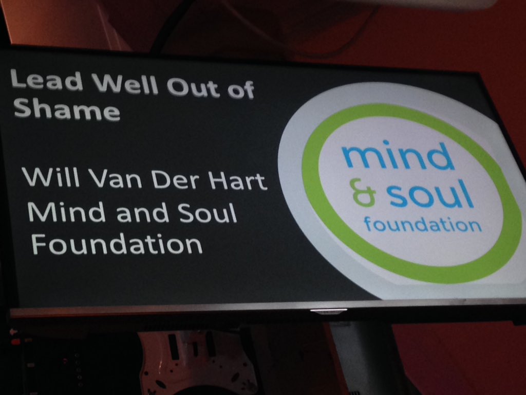 EvaCaletkova's tweet photo. Lead Well conference - Rev Will @willvanderhart speaking now. Such a great talk. About guilt, and shame dominating our emotional orchestra. And the way to true-mission & true-self instead of "faking it to making it" @mindandsouluk #LeadWellConf #mHealth #conference #motivational https://t.co/1JqutG3u1H