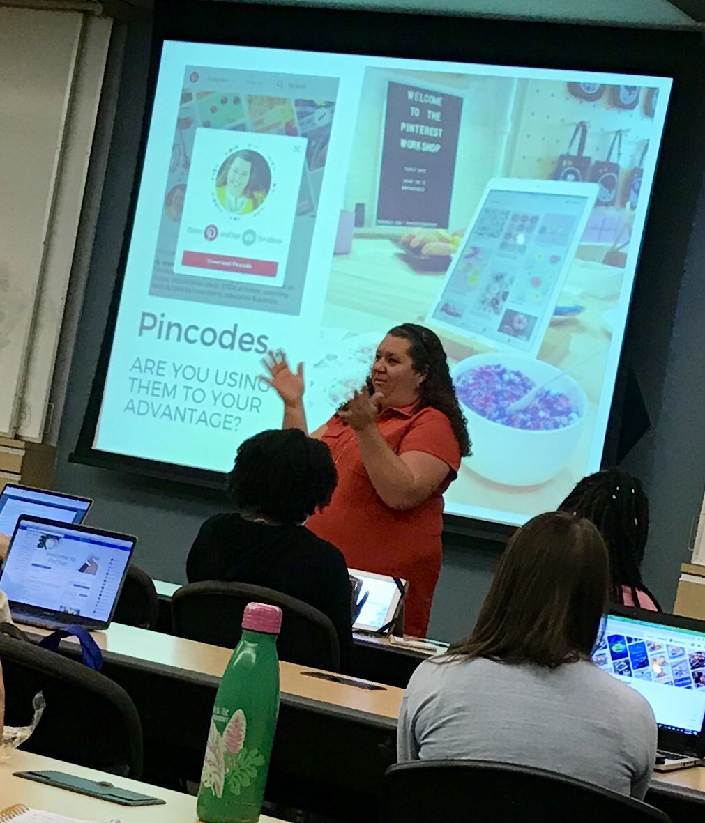 bmorepitbull's tweet photo. Learning to make better use of @Pinterest from @EducatorsSpin at @FLBlogCon 2018 https://t.co/fm9o4wgpnz