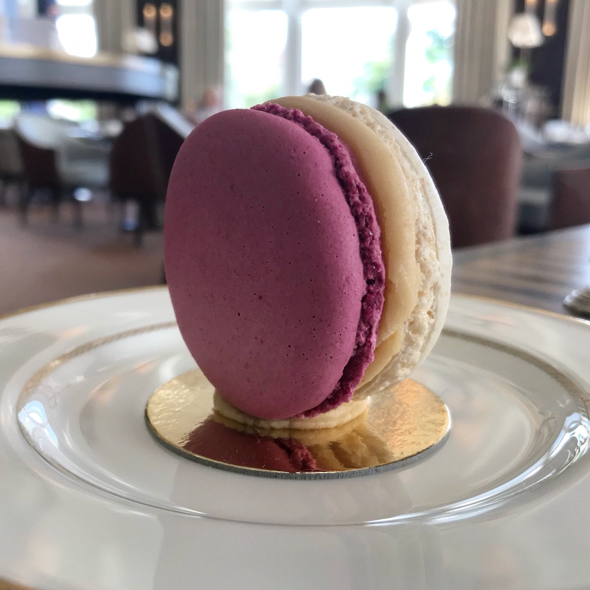 Peanut butter &amp; jelly macaron with peanut brittle from <a href="/Gleneagleshotel/">Gleneagles</a> the 8th wonder of the world 🌟 if all the comments I received when it made an appearance in my insta stories are any indication 😋 afternoon tea for £40 per head (unlimited for 2 hours) - treat yo damn self!