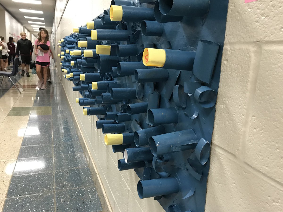 southrnarttchr's tweet photo. 4th grade Collaboration Art Project: Create Kindness (an Interactive Mailbox Mural). Messages of happiness, encouragement, &amp; appreciation for being a Panther at PKES are placed inside the tubes as a “kindness delivery system” for all students. Caring is sharing! #PanthersEngaged https://t.co/FMQKND6FYf