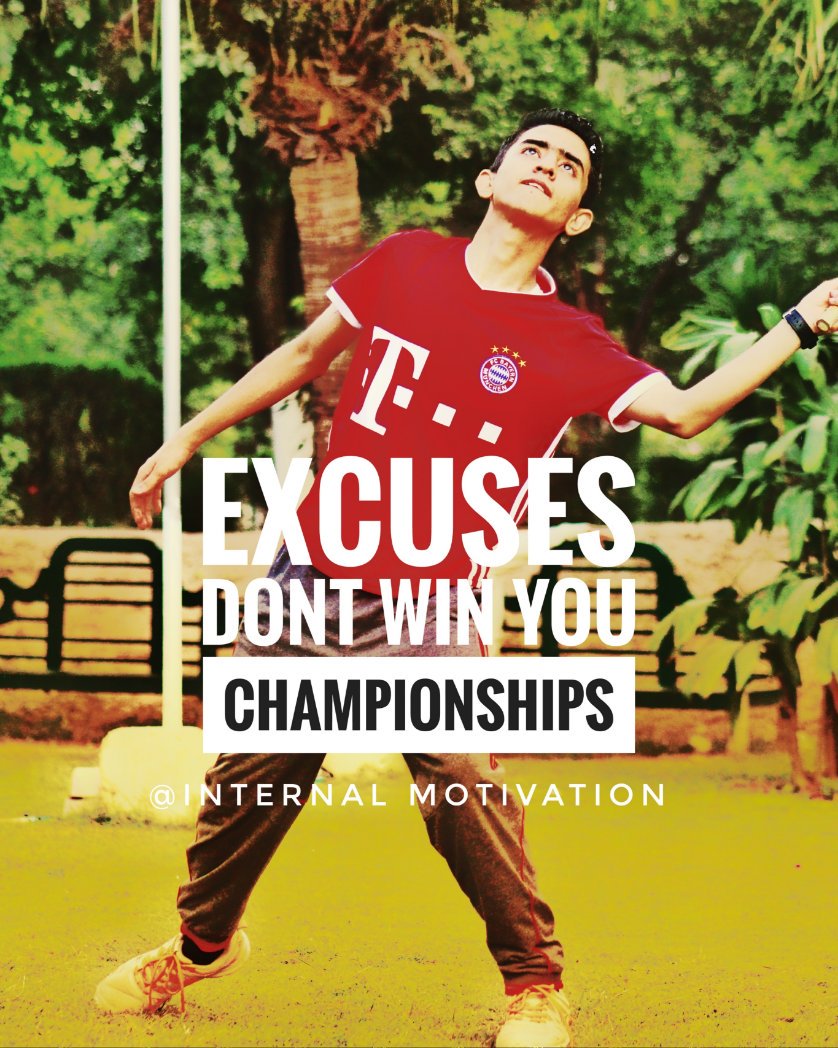 OwaiskhanOzi's tweet photo. Excuses dont win you championships...
#internalmotivation
#Motivation 

@vic26c 
@__Maximus6199 
@ak_arfa https://t.co/w0X3c71vuj