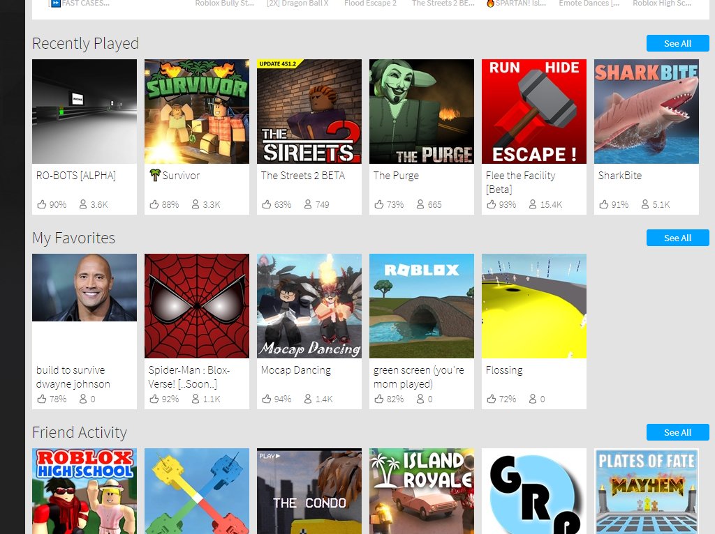 Roblox Minigunner On Twitter The Home Page Is Back To Normal