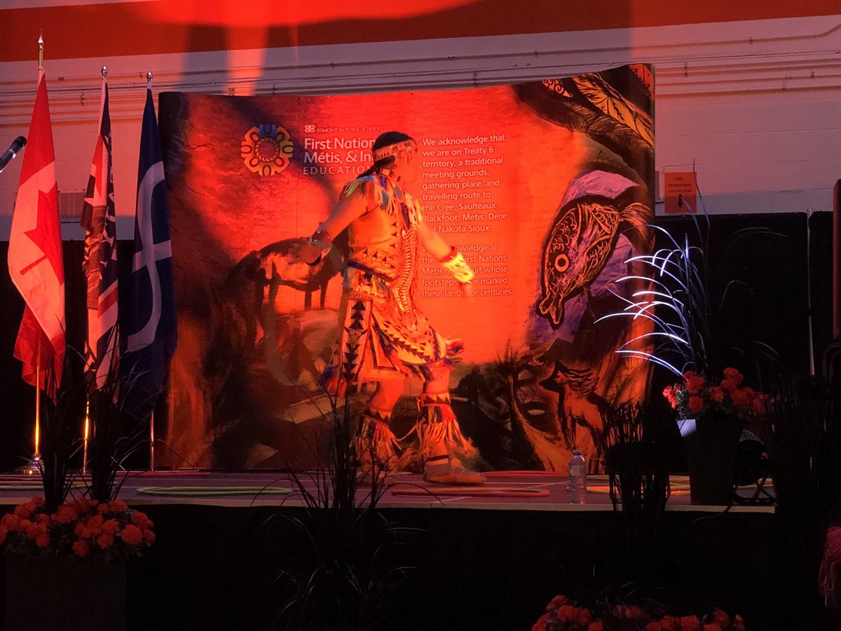 McNallyHigh's tweet photo. Thanks to Dallas Arcand Sr for your inspiration. 3x World Champion in Hoop Dancing captivated @McNallyHigh and @cslc2018 audience. #epsb https://t.co/4xkEm6yJmO