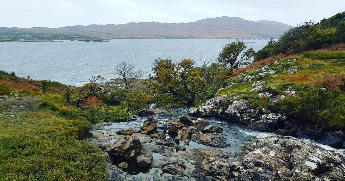 cycleabout's tweet image. Isle of Mull, water fall and view over to Ulva. #mull