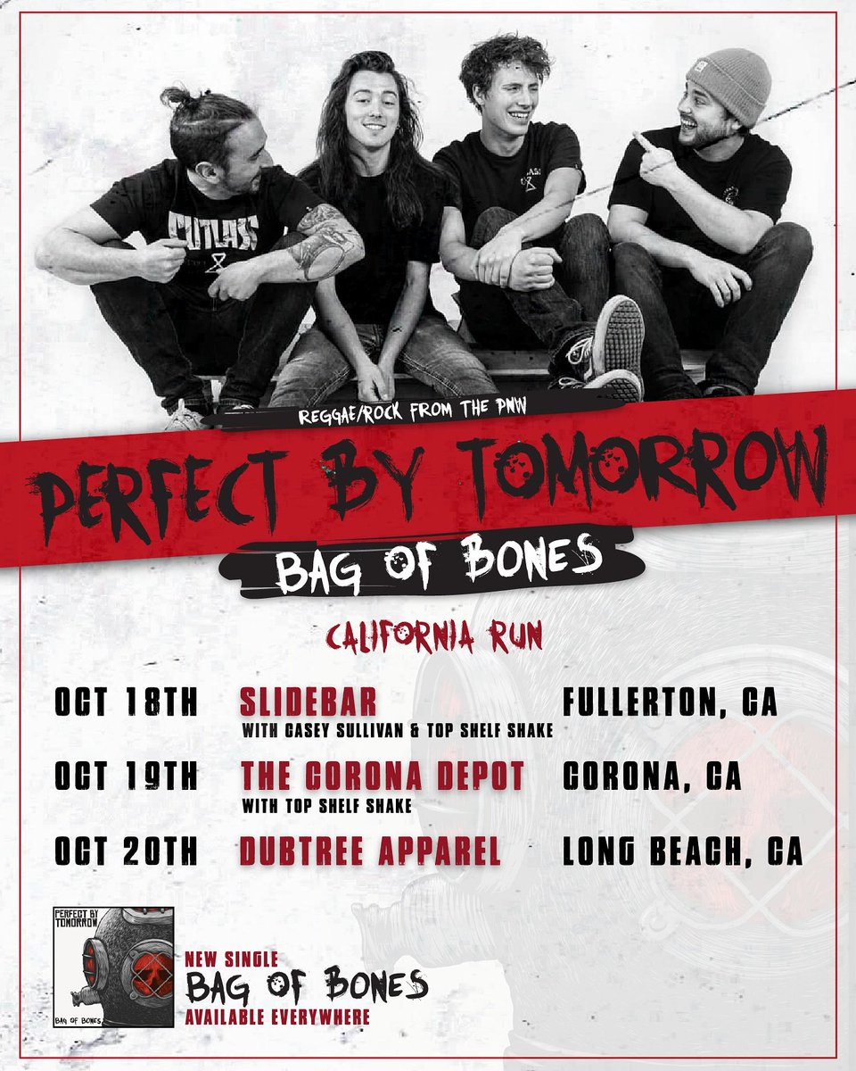 PBTmusic's tweet photo. Very excited to announce the Bag of Bones Fall Tour โข California, here we come! โ #perfectbytomorrow #BagofBonestour #California https://t.co/ENPePnXMdB