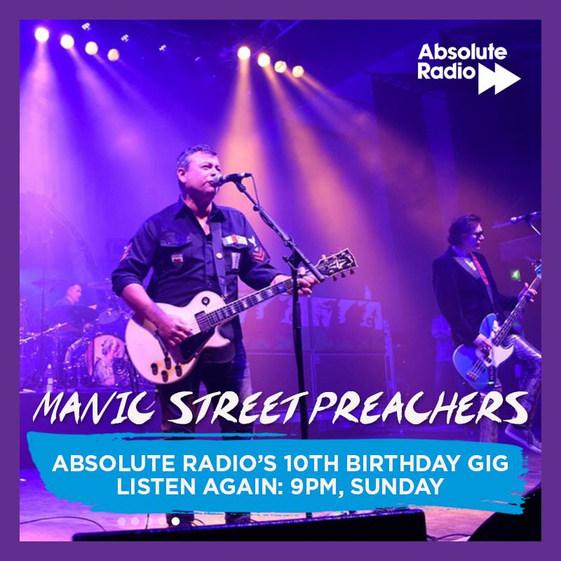 FDForum's tweet photo. 📻 Tomorrow (30/09) at 9pm @absoluteradio will repeat @Manics set from London @o2sbe for #AbsoluteRadio10 https://t.co/2KxQJEtaCq
