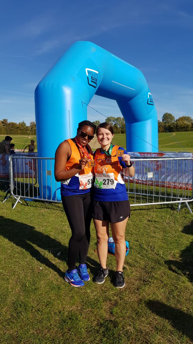 Vicky_100K4MNDA's tweet photo. We did it! @nspcc_mkhalf completed! @ewensimpson &amp; @Lauralee2017 smashed the 10K &amp; I finished my 7th #HalfMarathon today. Well organised event, lovely route &amp; gorgeous sunshine so really enjoyed this run. Well done #TeamMND! #100K4MNDA #TeamMND #MND #NoFinishUntilThereIsACure 💙 https://t.co/9io2tu8244