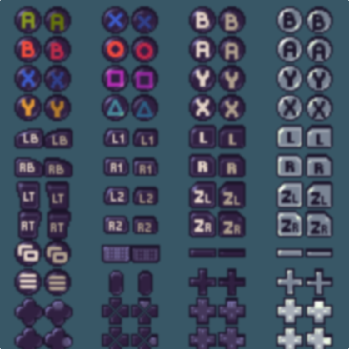 cyangmou's tweet image. Ever needed button graphics #indiedev?

I got fully animated controllers and button icons for Playstation, XBox and Switch for sale.

cyangmou.itch.io/animated-butto…
via @itchio 

-16x16  &amp;amp; 24x24 icons
-usable out of the box 
-pc &amp;amp; consols together for 25% off. 
itch.io/s/13125/contro…