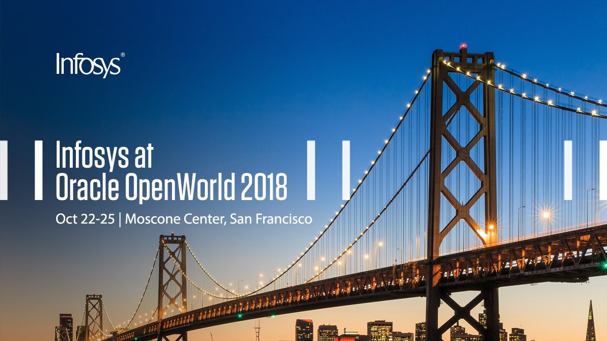 InfosysEvents's tweet photo. We will be at #OOW18. Drop in to view demonstrations of next-generation solutions on #ArtificialIntelligence #MachineLearning #IoT #Analytics and #Blockchain at our Booth #2601 https://t.co/lyPioSFsmA #InfosysAtOOW https://t.co/nQlNtELcek