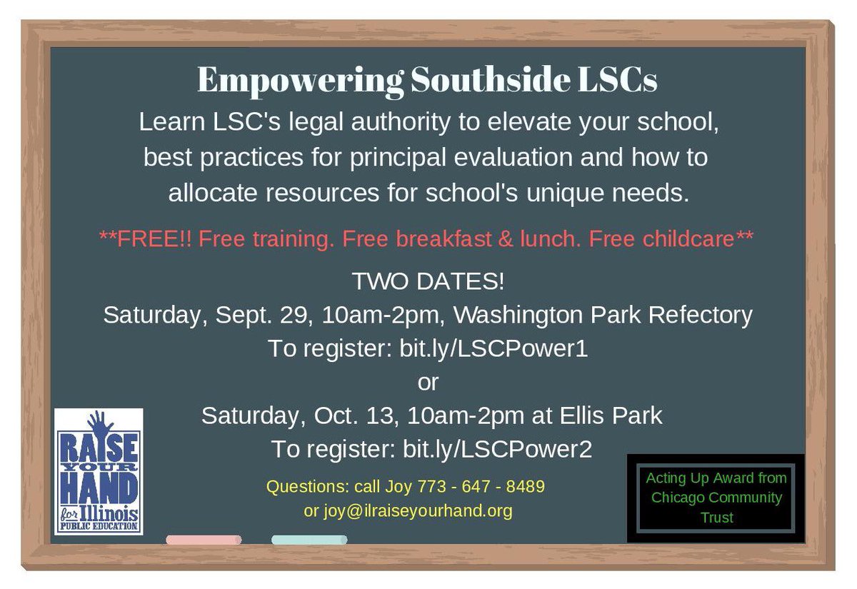 ILRaiseYourHand's tweet photo. Happy Saturday morning! We are at the Washington Park Refectory hosting Empowering Southside LSCs via a #ChiTrustActingUp Grant from @ChiTrust! #OnTheTable2018 #LSCPower https://t.co/vaLUI3tXJT