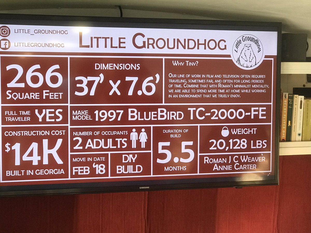 tech4msbritt's tweet photo. ran into @authenticpbl at the decatur #tinyhouse festival .. this bluebird school bus conversion by (ig: little_groundhog) is AMAZING !!! .. @DrewCharter teachers & tiny space enthusiasts #lessspacemorelife https://t.co/iajUouAodR
