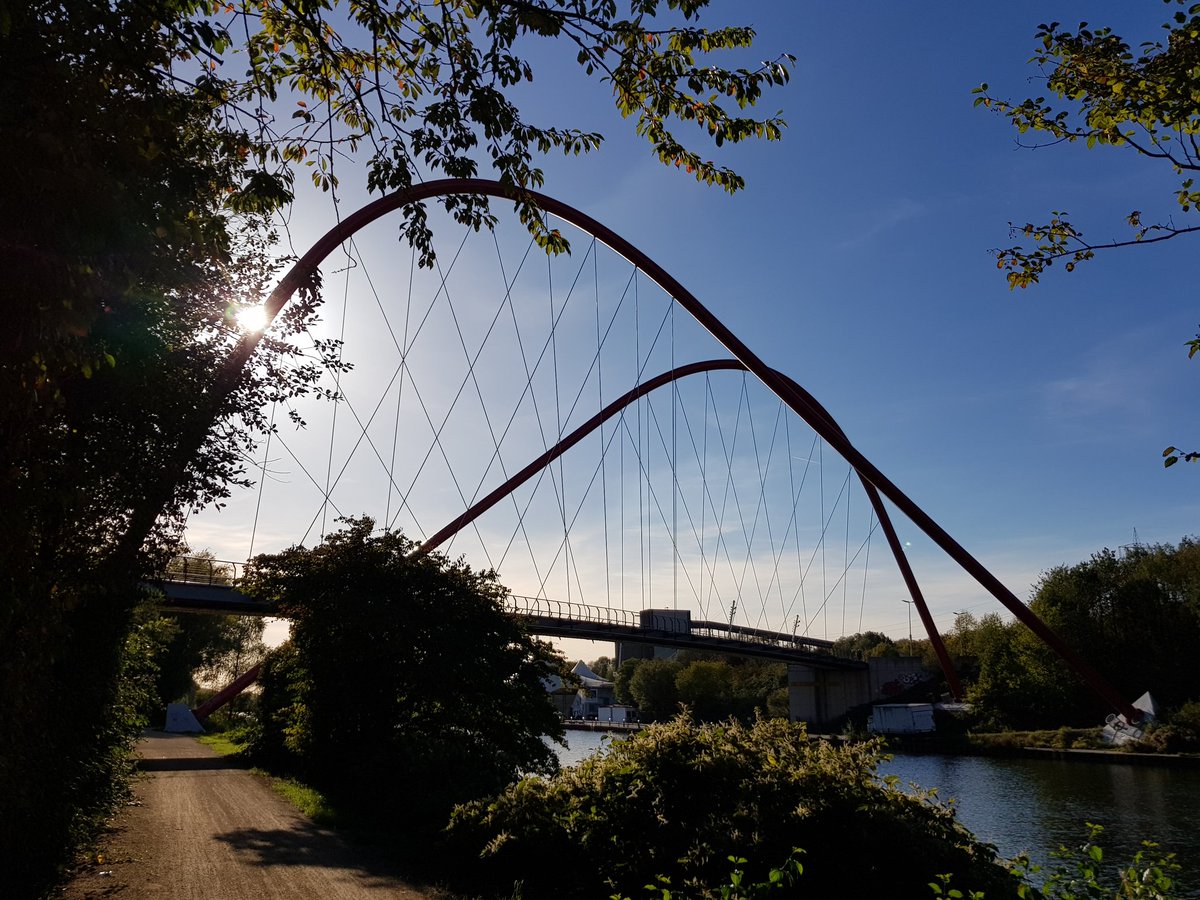 #401GE Bridge over Rhein-Herne-Kanal in Gelsenkirchen on a sunny afternoon